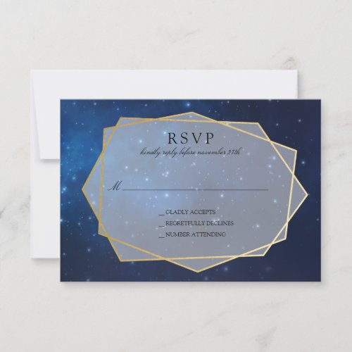 Midnight Blue Constellation Wedding RSVP