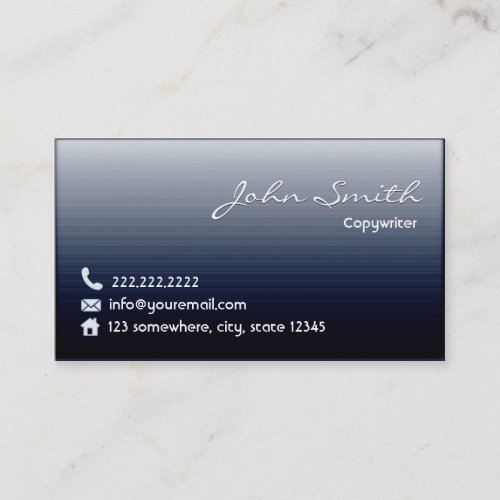 Midnight Blue Copywriter Business Card