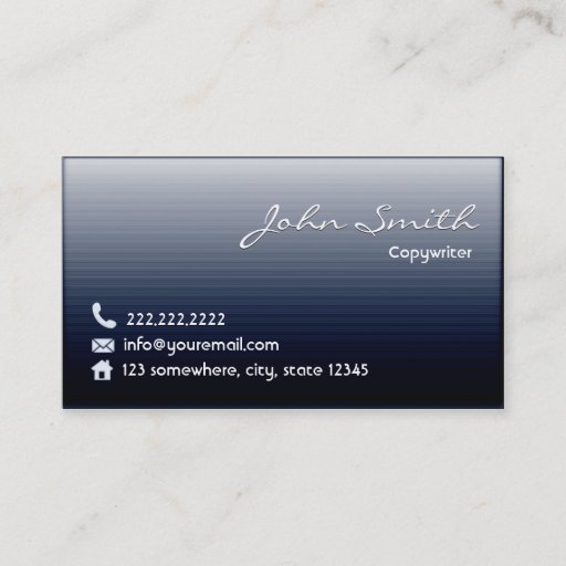 Customizable Midnight Blue Copywriter Business Card