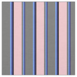 [ Thumbnail: Midnight Blue, Cornflower Blue, Gray, Pink & Black Fabric ]