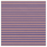 [ Thumbnail: Midnight Blue & Dark Salmon Pattern Fabric ]