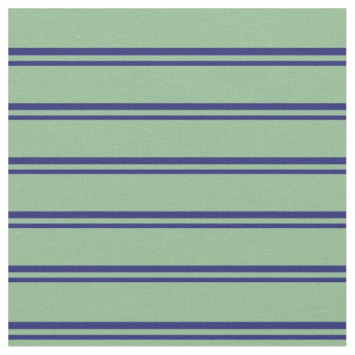 Midnight Blue & Dark Sea Green Pattern of Stripes Fabric
