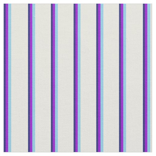 Midnight Blue, Dark Violet, Sky Blue & Beige Fabric