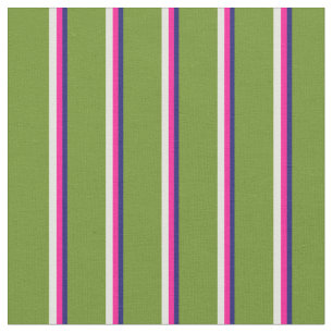 Midnight Blue, Deep Pink, Light Yellow, and Green Fabric