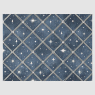Midnight Blue Diamond Lattice - Starry Night Tissue Paper