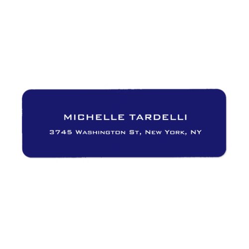 Midnight Blue Elegant Modern Trendy Minimalist Label