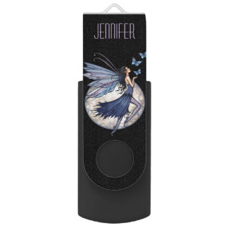 Midnight Blue Fairy Fantasy Art USB Flash Drive