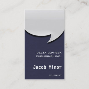 Midnight Blue Faux Flannel Speech Bubble Business Card
