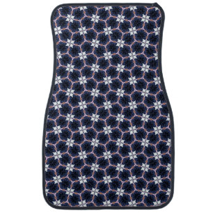 Midnight Blue Floral Car Floor Mat