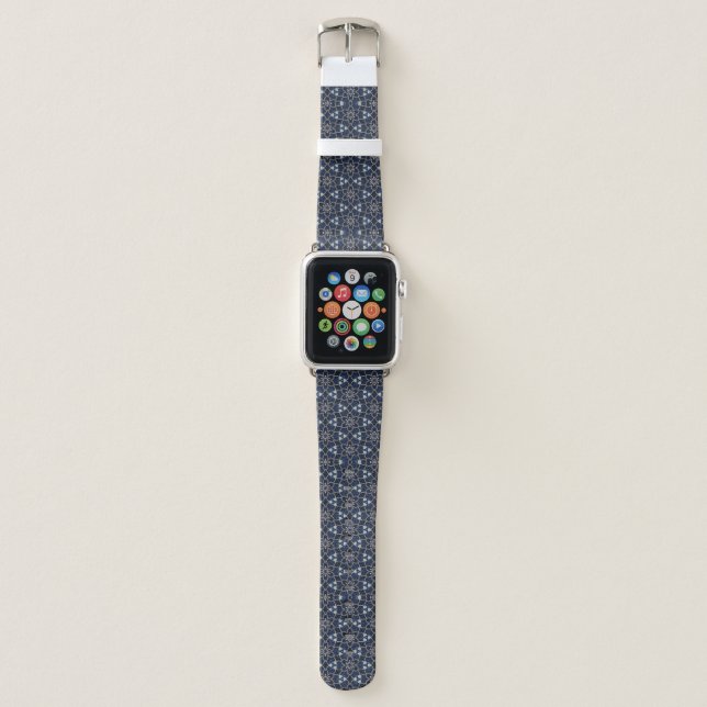 Midnight Blue Flowers Pattern Apple Watch Band (Front)