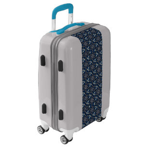 Midnight Blue Flowers Pattern Luggage