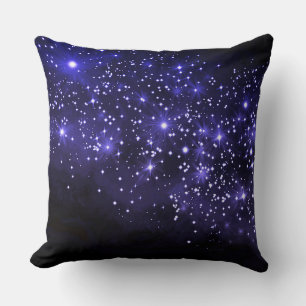 Midnight Blue Galaxy Throw Pillow