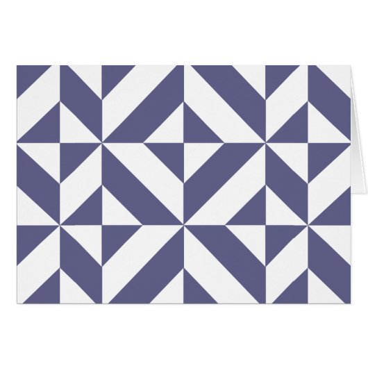 Midnight Blue Geometric Deco Cube Pattern (Front Horizontal)