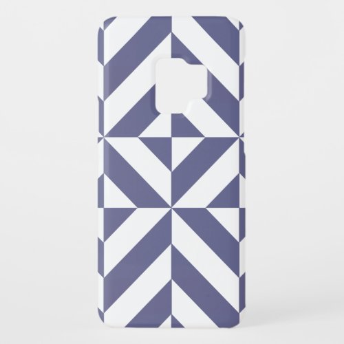 Midnight Blue Geometric Deco Cube Pattern Case_Mate Samsung Galaxy S9 Case