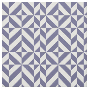 Midnight Blue Geometric Deco Cube Pattern Fabric