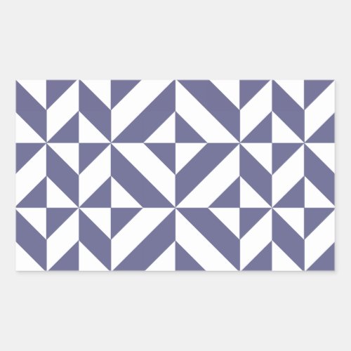 Midnight Blue Geometric Deco Cube Pattern Rectangular Sticker