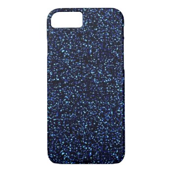 Midnight Blue Glitter Iphone 7 Case by LPFedorchak at Zazzle