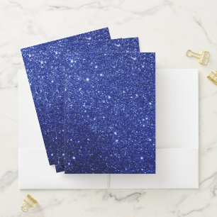 Midnight Blue Glitter Pattern Pocket Folder