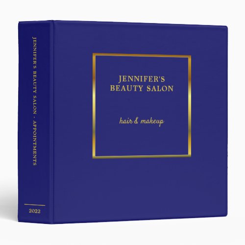 Midnight blue gold professional appointment book 3 ring binder