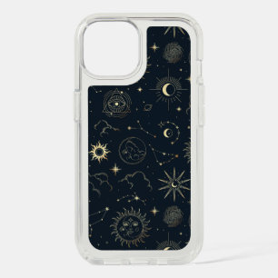 Midnight Blue Gold Star Constellation Pattern iPhone 15 Case