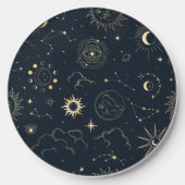 Midnight Blue Gold Star Constellation Pattern Wireless Charger (Front)