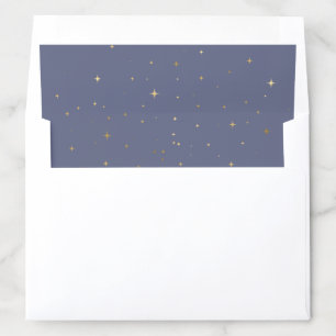 midnight blue gold stars Envelope Liner