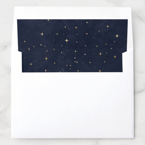 midnight blue gold stars Envelope Liner