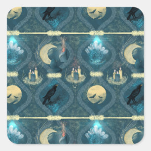 Midnight blue Gothic Square Sticker