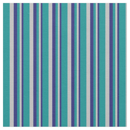 Midnight Blue, Grey, and Dark Cyan Lines Fabric