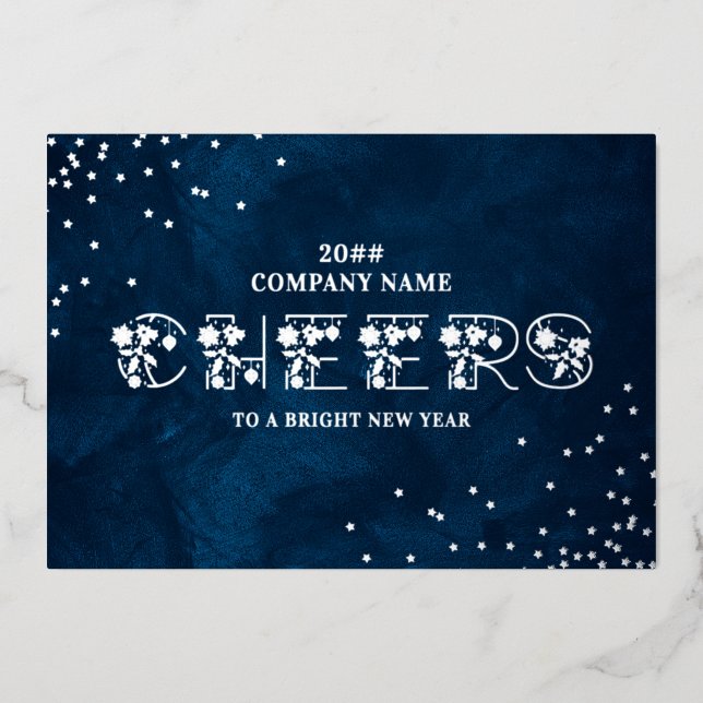 Midnight Blue Holiday Christmas New Year Cheers (Front)