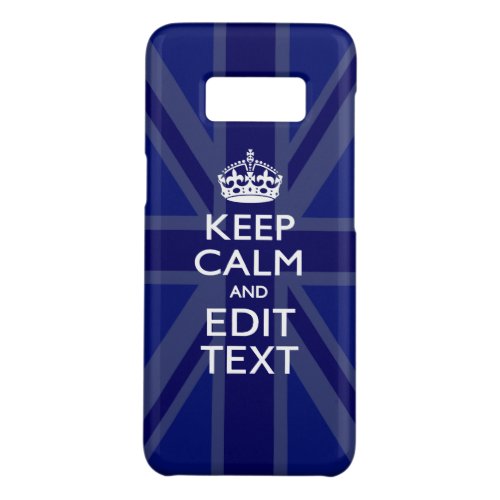 Midnight Blue Keep Calm Get Your Text Union Jack Case_Mate Samsung Galaxy S8 Case