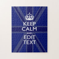 Midnight Blue Keep Calm Get Your Text Union Jack