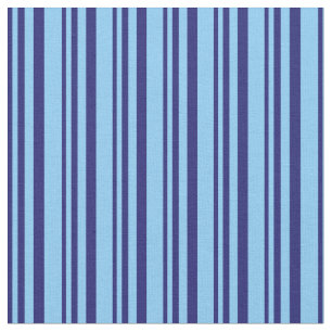 Midnight Blue & Light Sky Blue Stripes Pattern Fabric