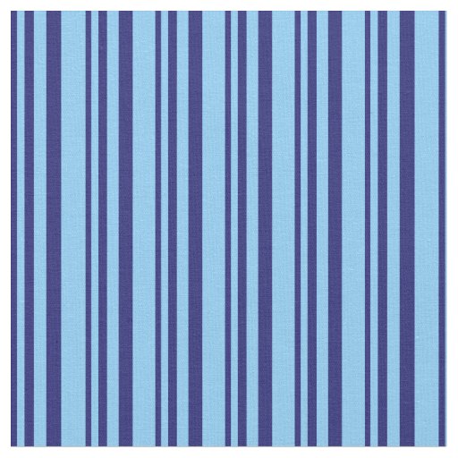 Midnight Blue & Light Sky Blue Stripes Pattern Fabric