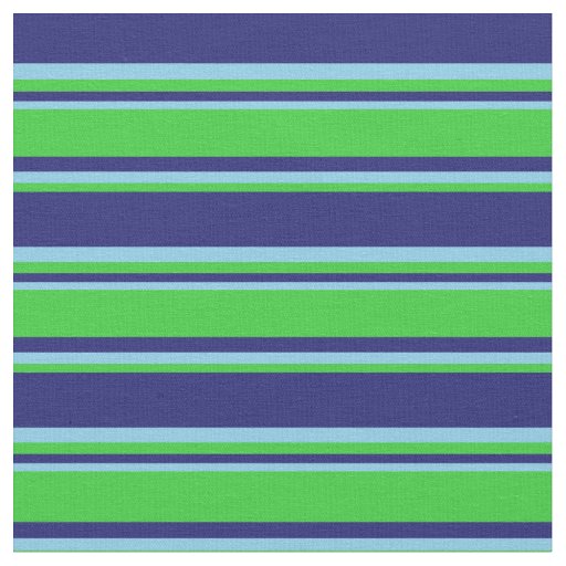 Midnight Blue, Lime Green, and Sky Blue Lines Fabric