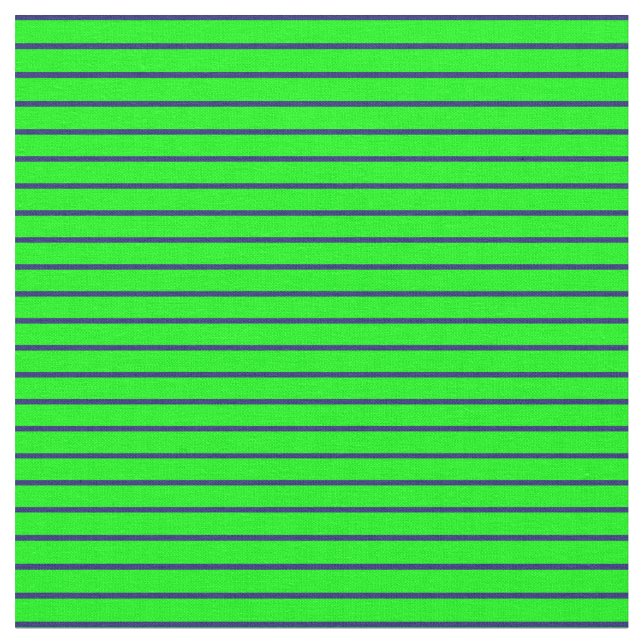 Midnight Blue & Lime Pattern of Stripes Fabric (Close Up)