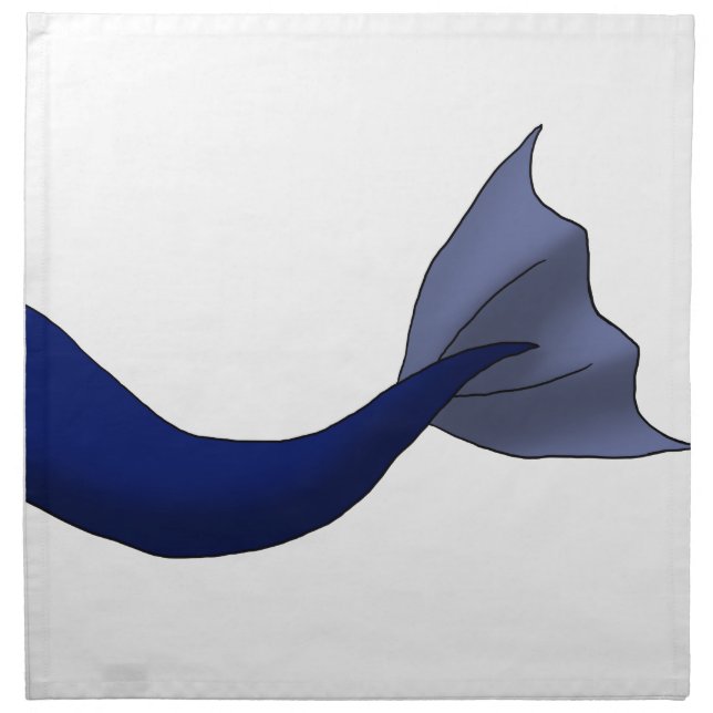Midnight Blue Mermaid Tail Cloth Napkin (Front)