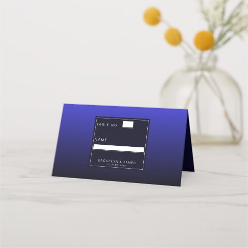 Midnight Blue Minimal Table Number Place Cards
