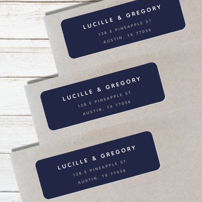 Midnight Blue Minimalist First Names Return  Label (Creator Uploaded)