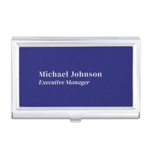 Midnight blue modern professional minimalist pro business card case