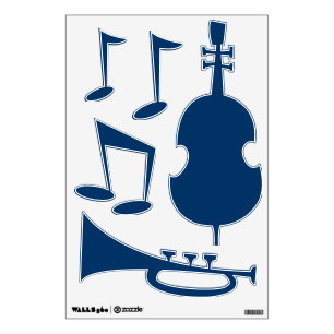 Midnight Blue Music Wall Decal – Customizable