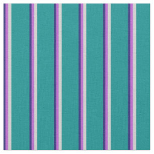 Midnight Blue, Orchid, Light Grey & Dark Cyan Fabric