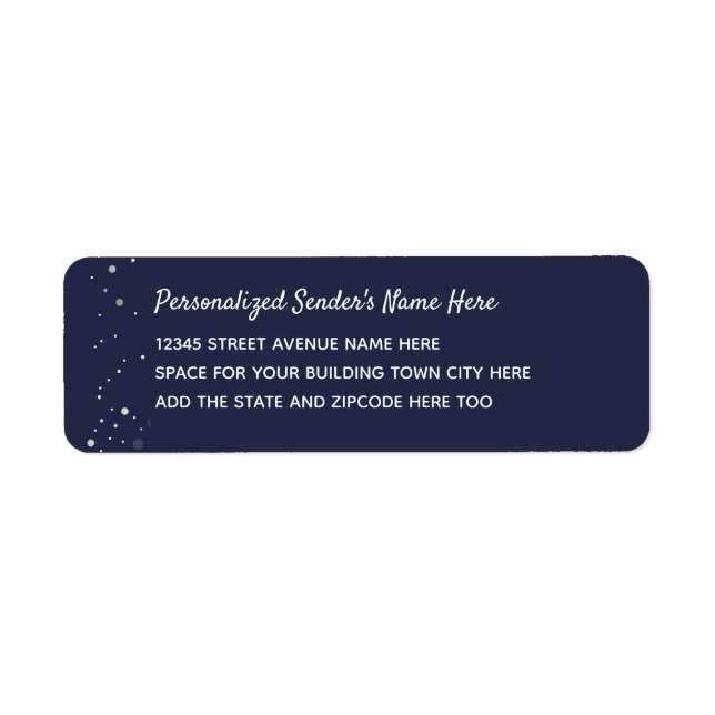 Midnight Blue Personalized Address Label (Front)