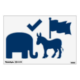 Midnight Blue Political Party Symbols Wall Decal