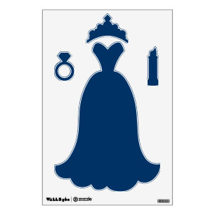 Midnight Blue Princess Wall Decal – Customizable
