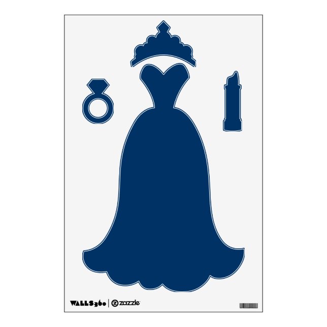 Midnight Blue Princess Wall Decal – Customizable (Front)