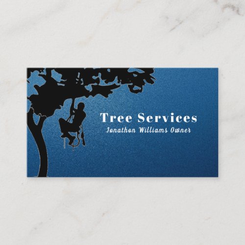 Midnight Blue Professional Tree Trimming Service Business Card