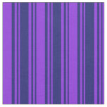 [ Thumbnail: Midnight Blue & Purple Colored Striped Pattern Fabric ]