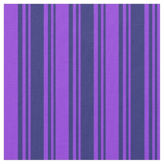 Midnight Blue & Purple Colored Striped Pattern Fabric (Close Up)
