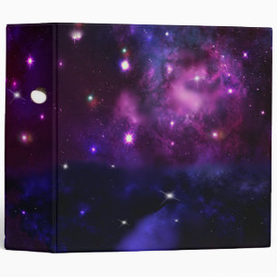 Midnight Blue Purple Galaxy 3 Ring Binder